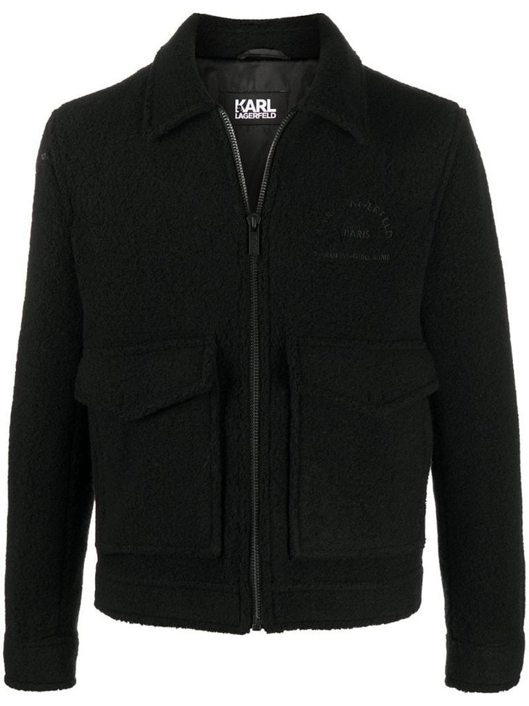 zip-up wool blend jacket