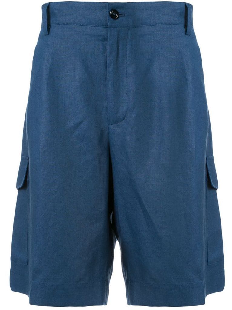 plain linen bermuda shorts