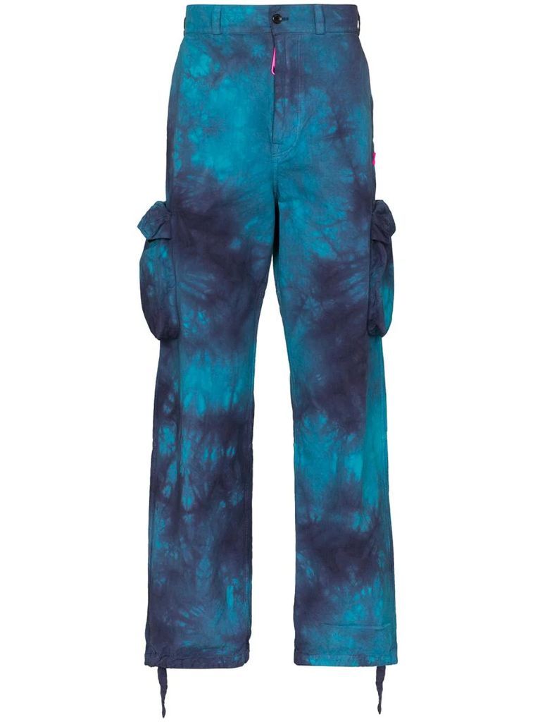 tie-dyed cargo trousers