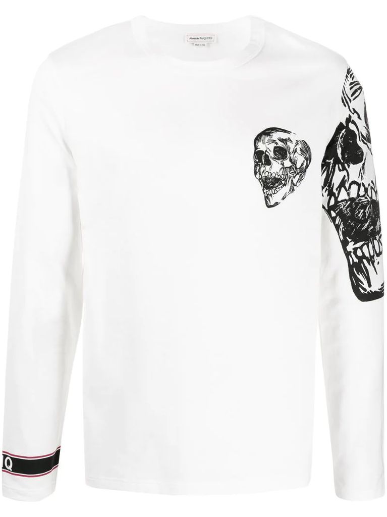 skull print longsleeved T-shirt