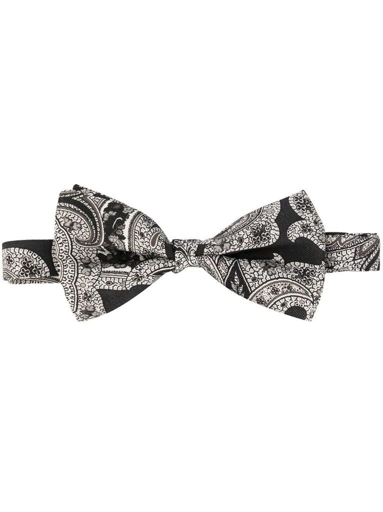 paisley-print silk bow tie