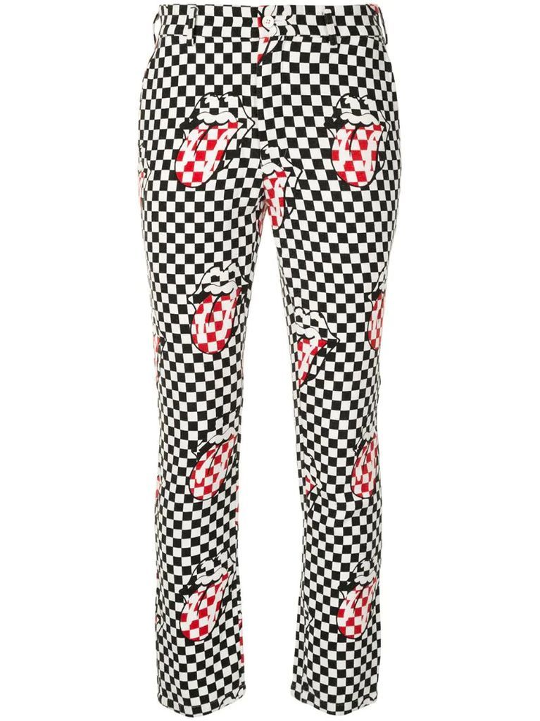 checked Rolling Stones skinny trousers