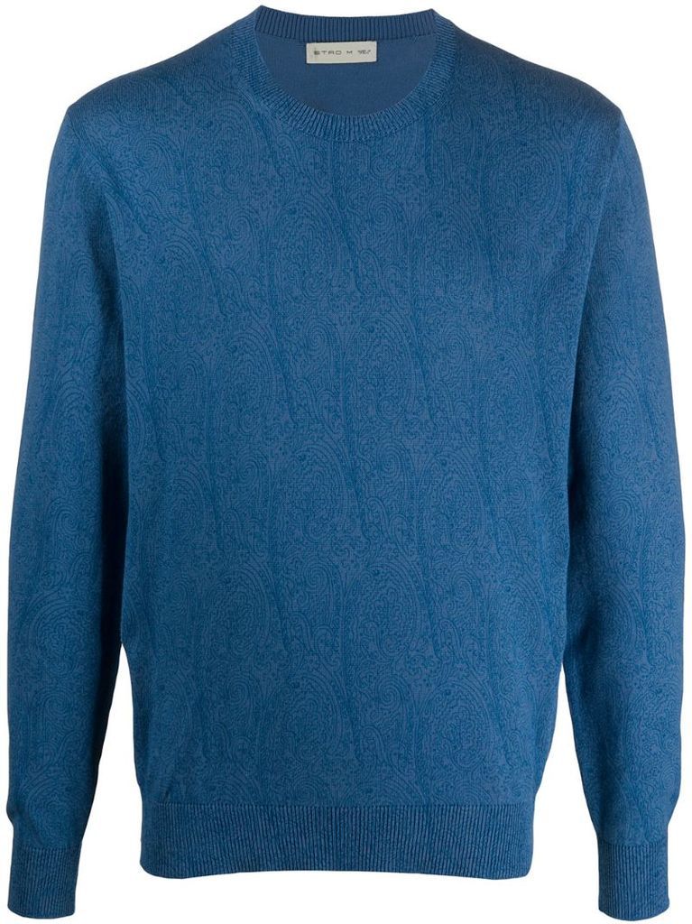 paisley pattern jersey knit jumper