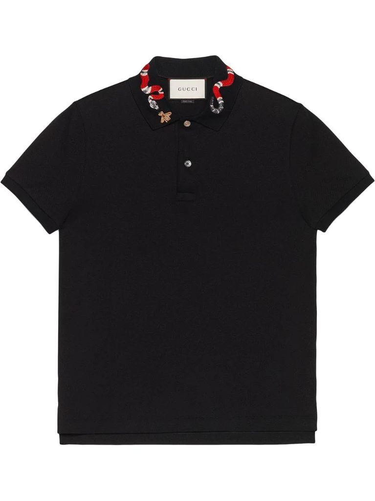 polo with snake embroidery