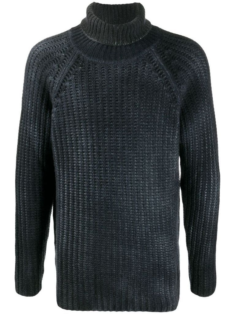 longline roll-neck sweater