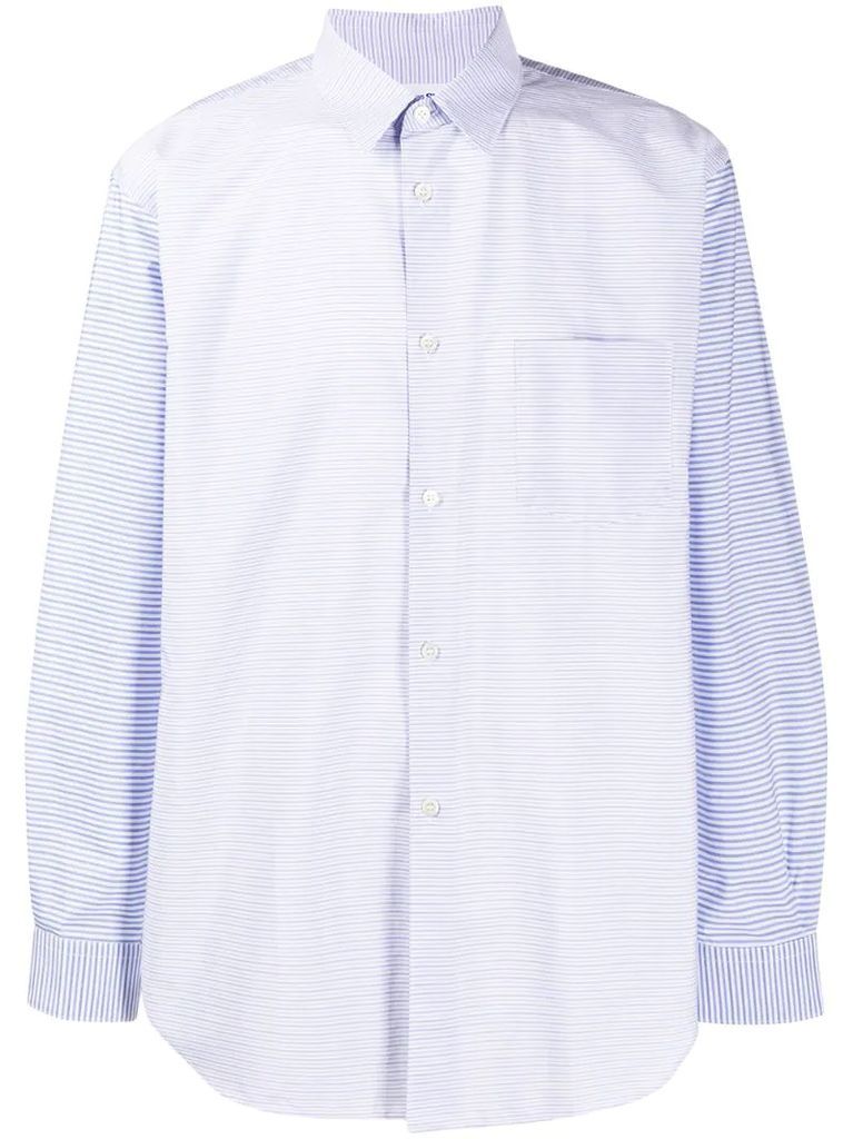 multi-stripe patch pocket shirt