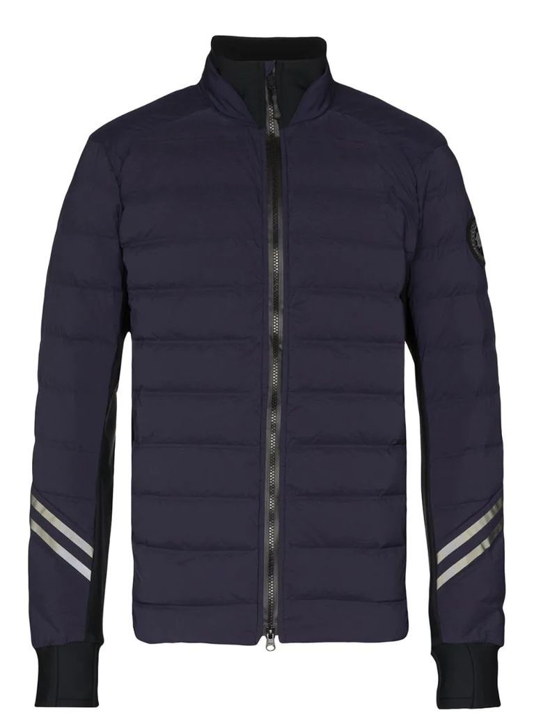 padded jacket with stripe sleeves