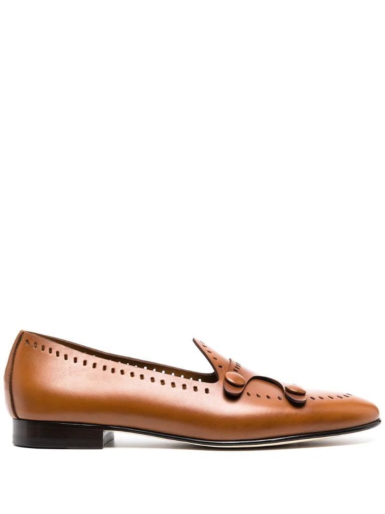 perforated detail loafers