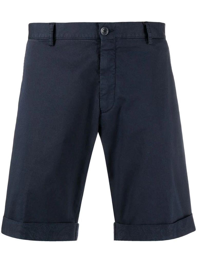 paisley-print cotton chino shorts