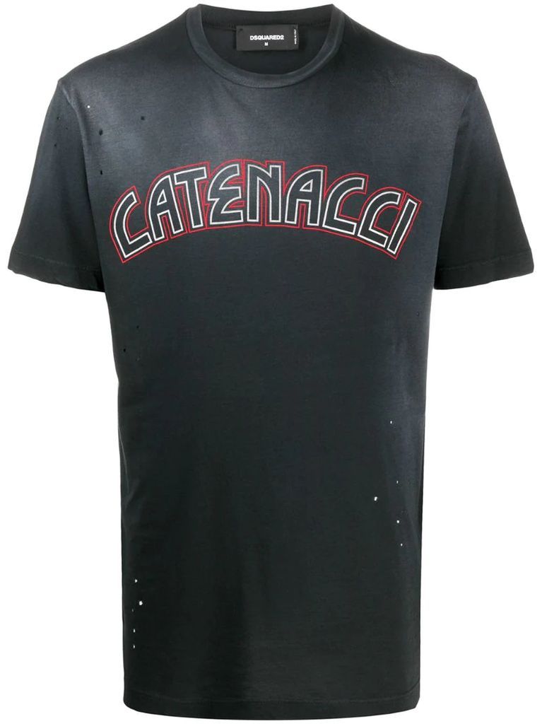 Caten-print cotton T-shirt