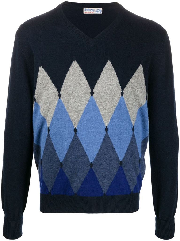 argyle-knit jumper