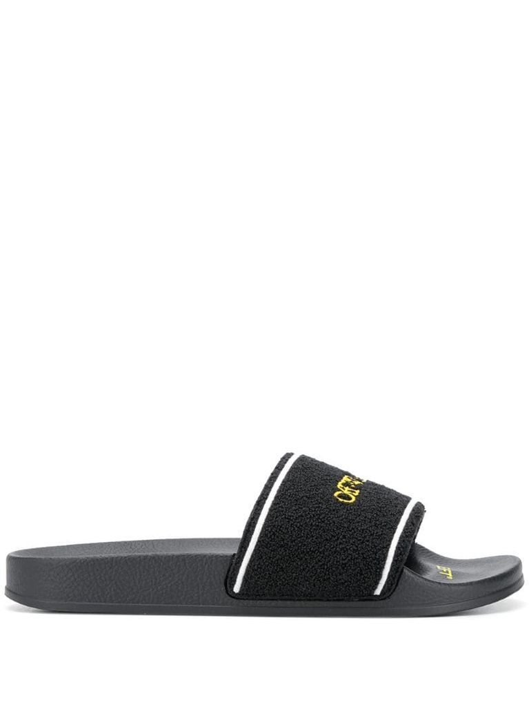 logo-print slide sandals