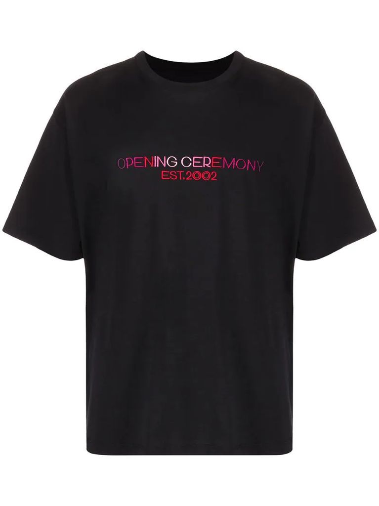 embroidered text logo T-shirt