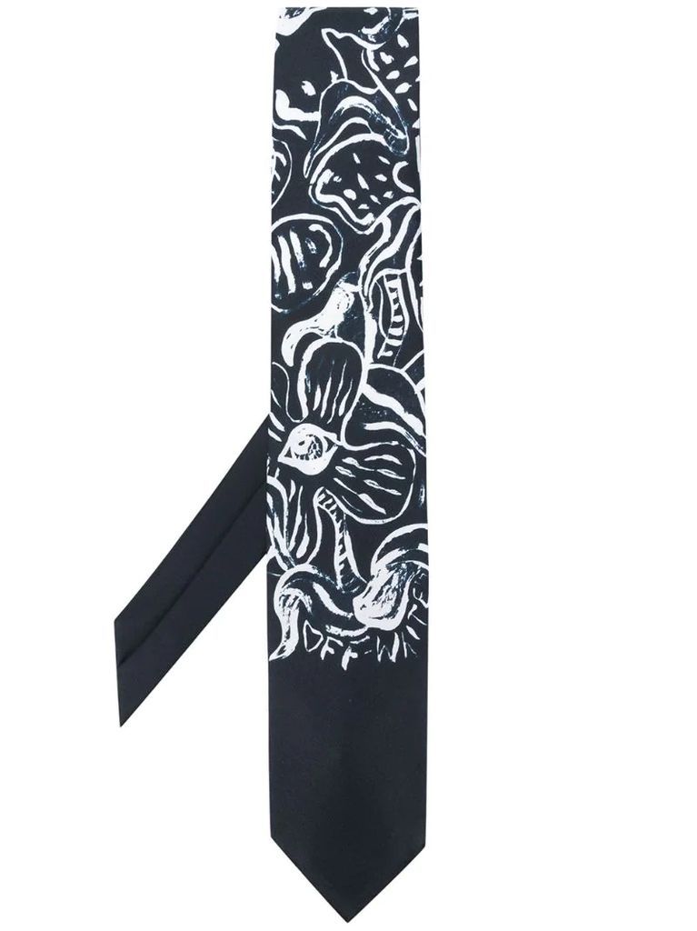 flowers silk tie