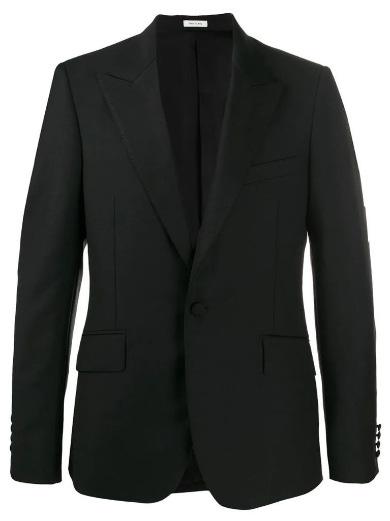 stitched lapel tuxedo jacket