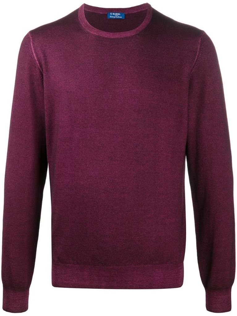 washed crew neck sweater