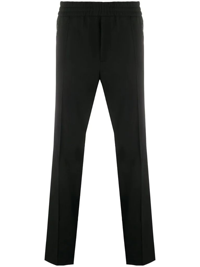 mid-rise straight leg trousers