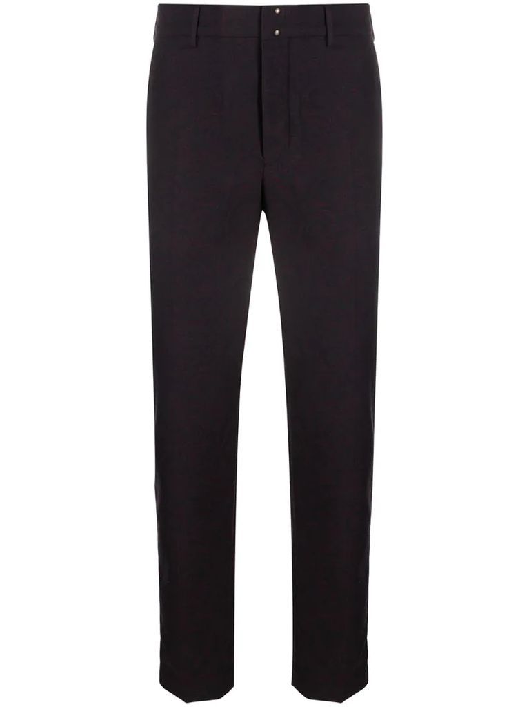 tapered-fit jacquard trousers