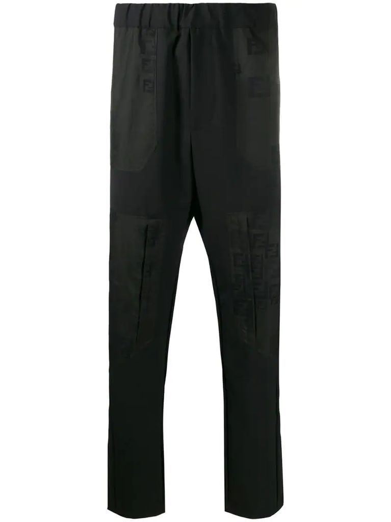 panelled straight leg trousers