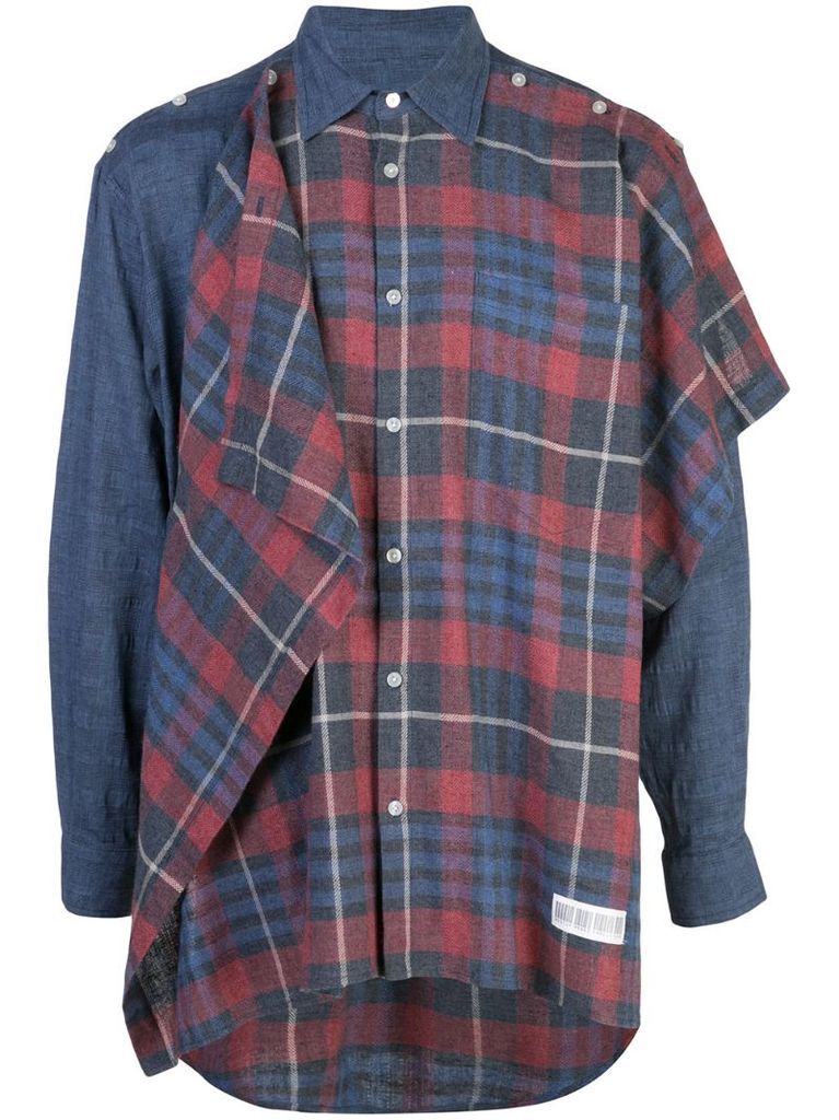 overlapping checked shirt