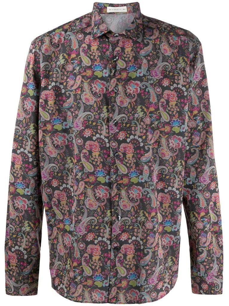 paisley and floral print shirt