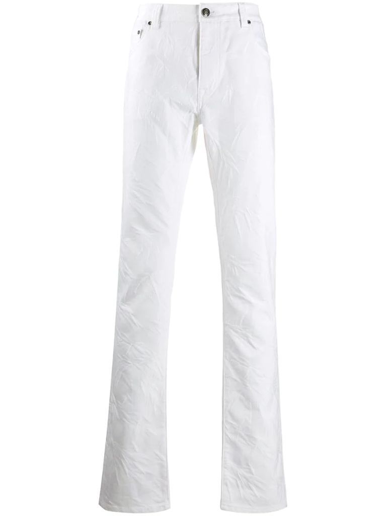 patterned slim fit jeans