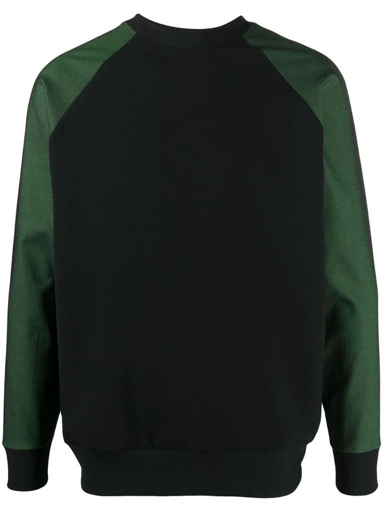 two-tone panel sweatshirt