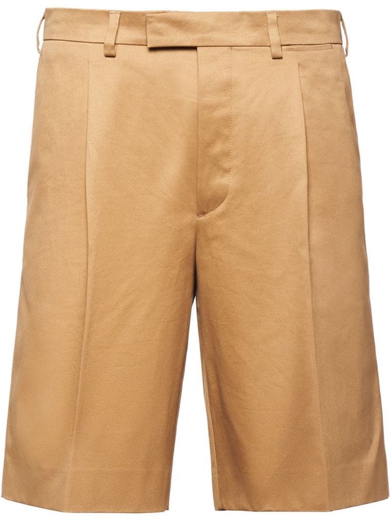 pleated front Bermuda shorts