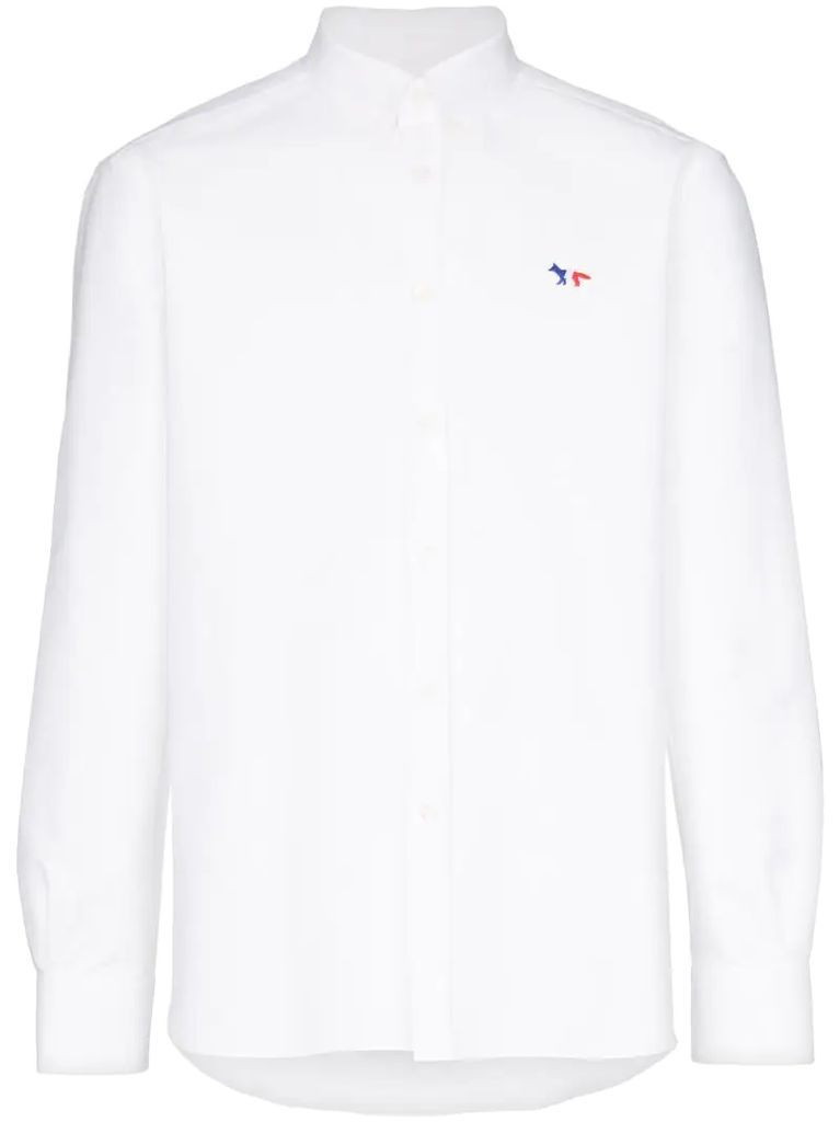 fox embroidered cotton shirt