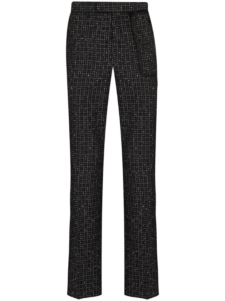 Reflector checked tweed trousers