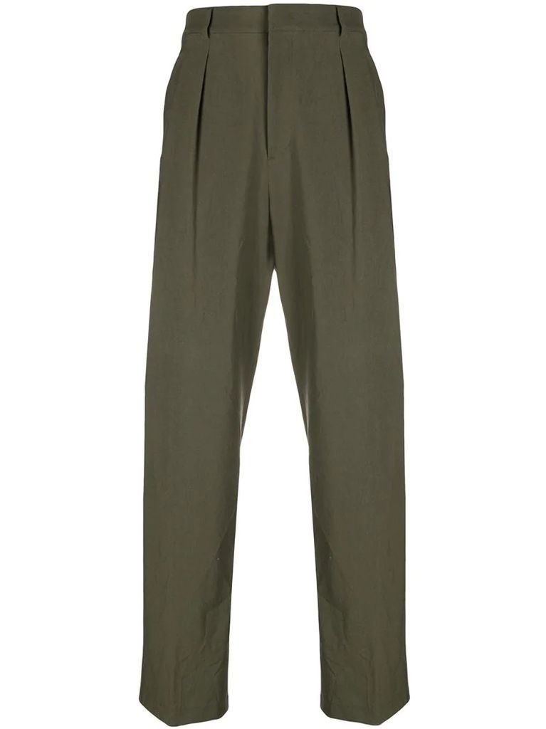 pleat detail tailored trousers