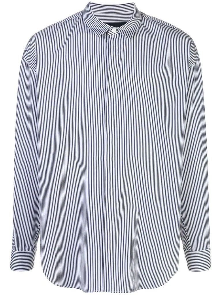 striped-print oversized shirt