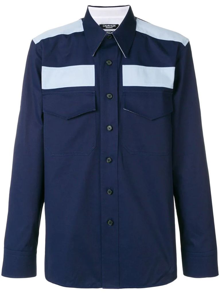 colour-block fitted shirt