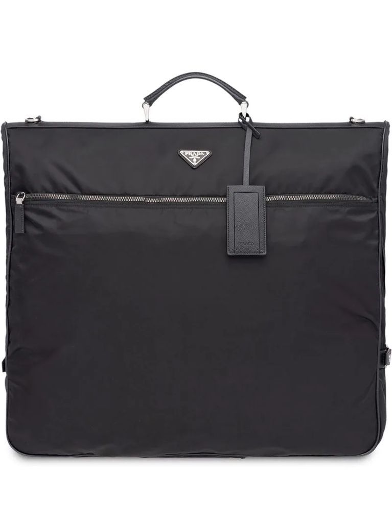 Saffiano leather and nylon garment bag