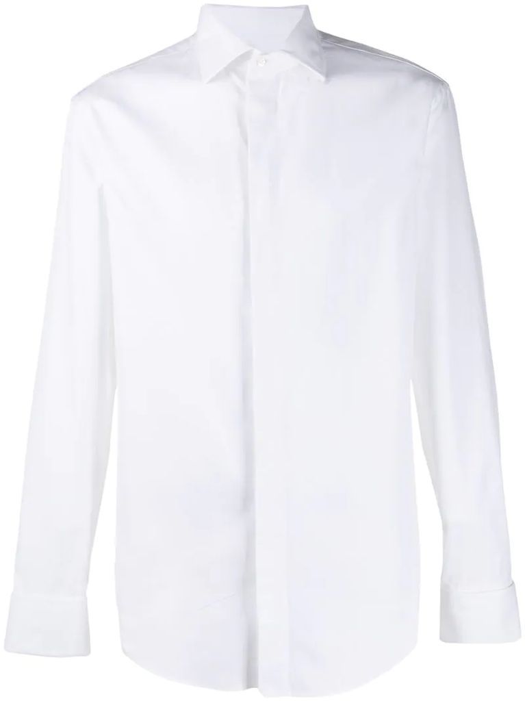 Modern-fit pointed collar shirt