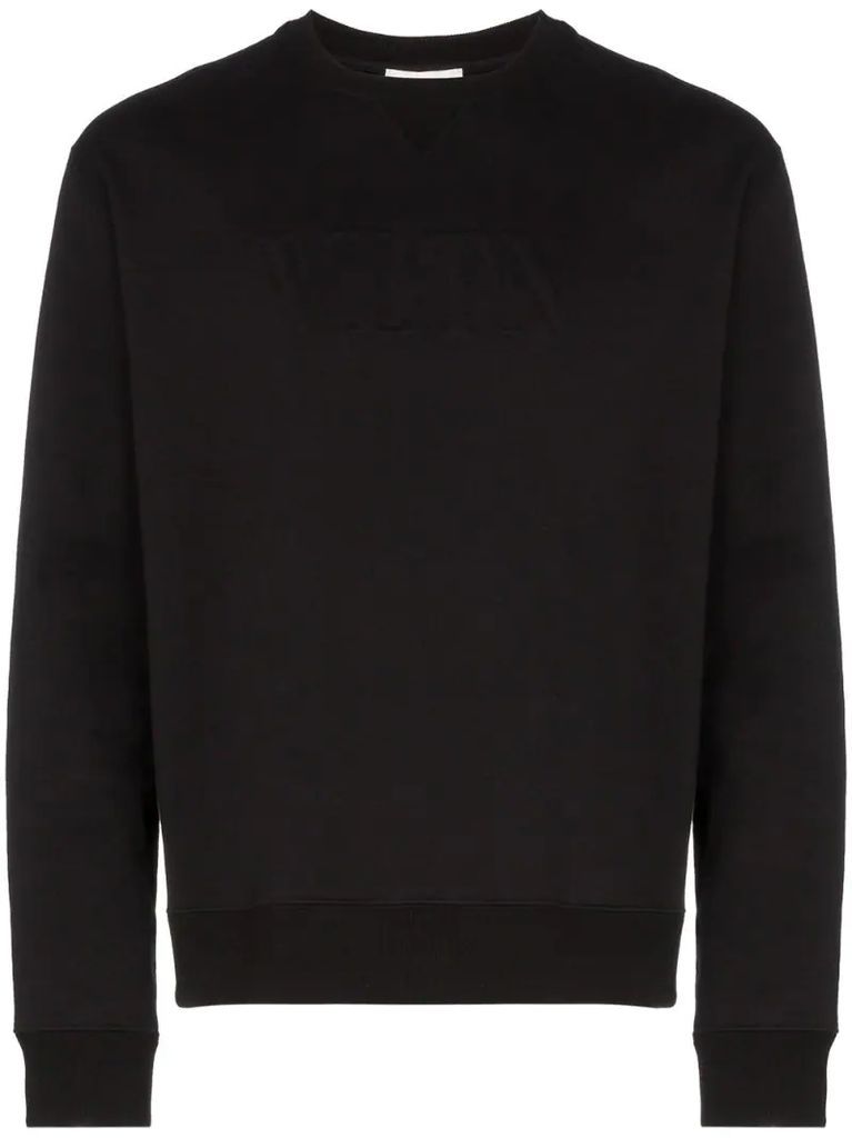 logo embossed cotton sweatshirt