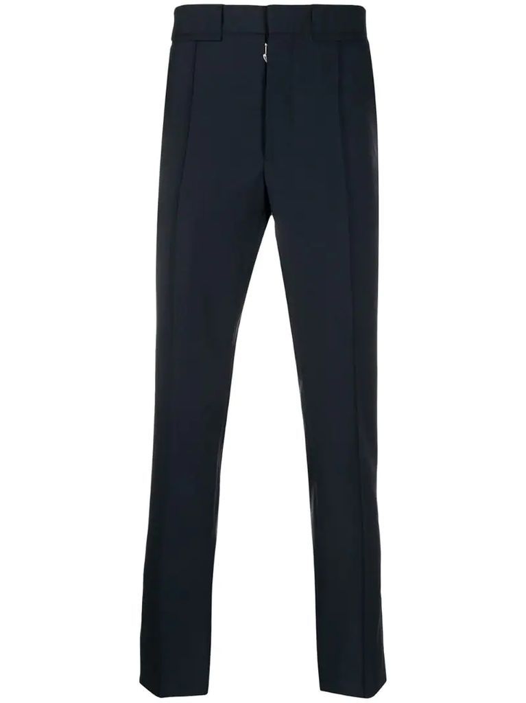 front pleat wool-blend trousers