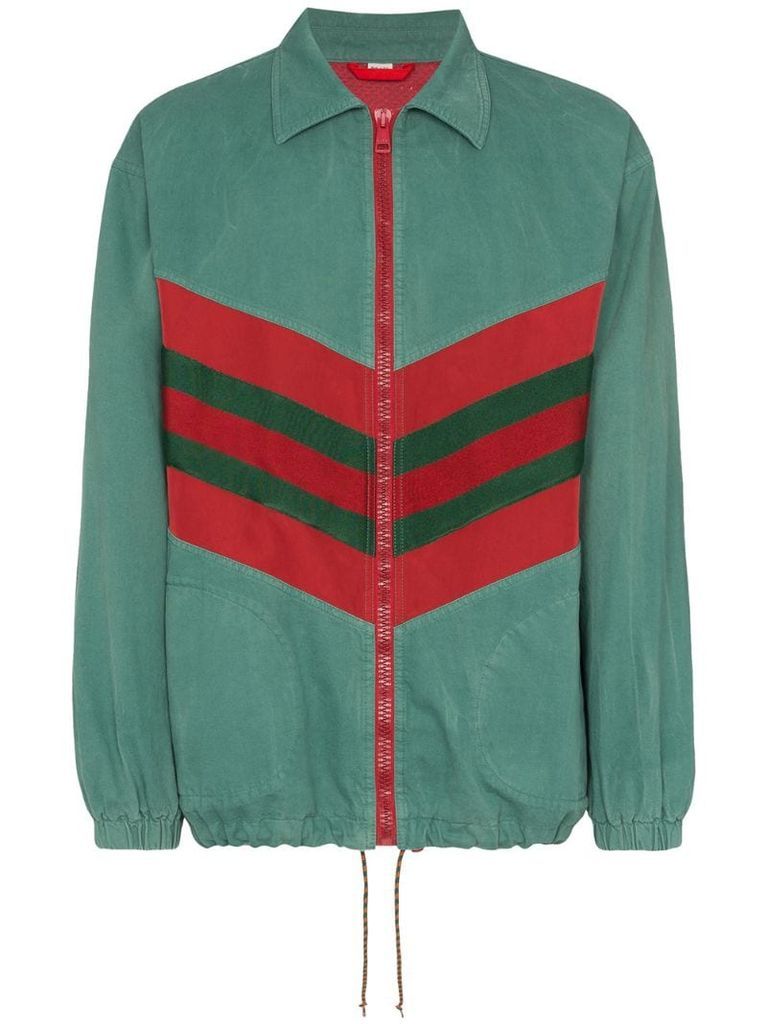 contrast stripe zipped track jacket