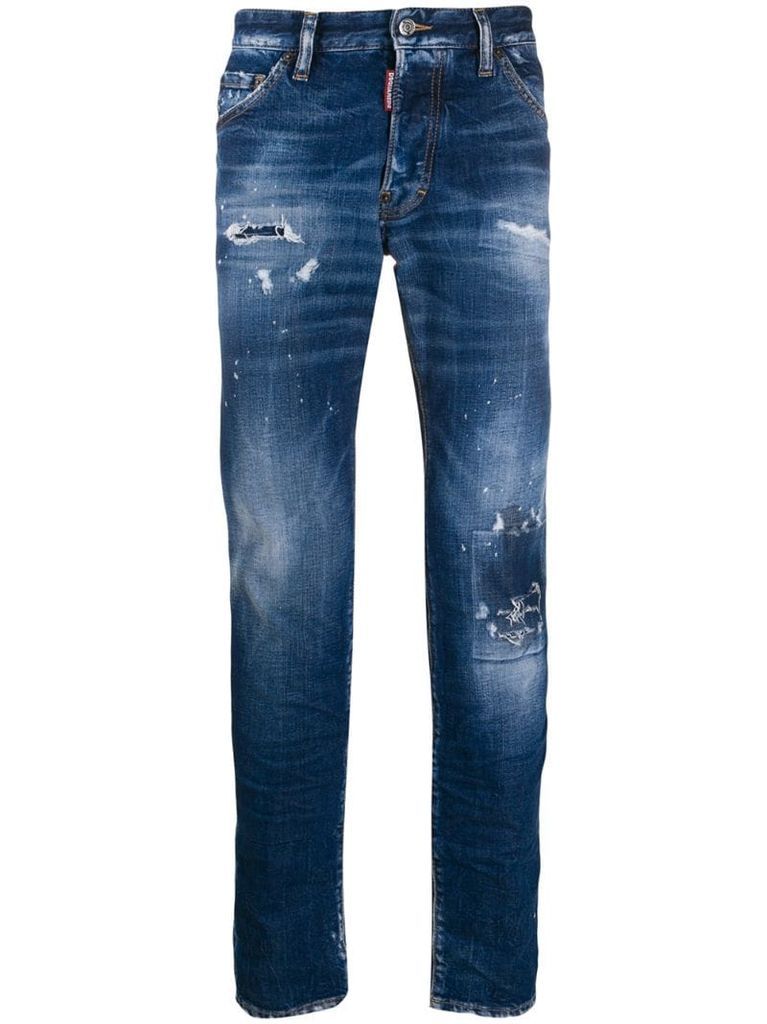 slim faded jeans