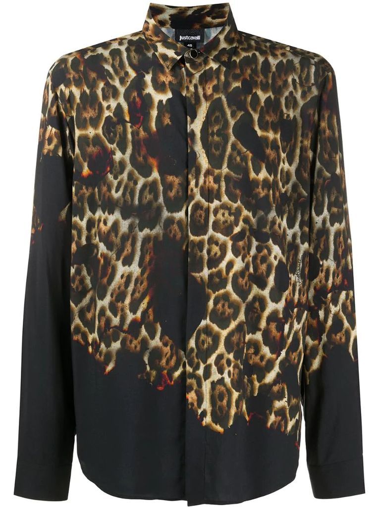 gradient leopard print shirt