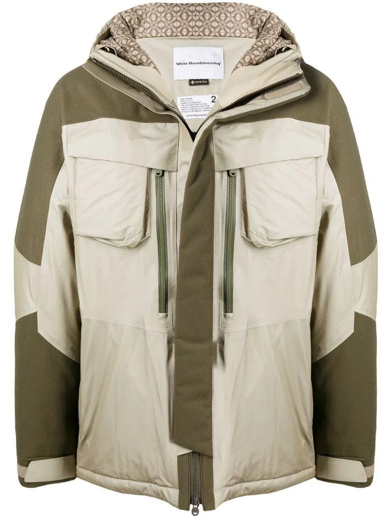 two-tone zip-up jacket