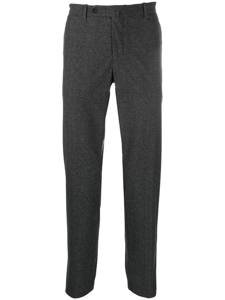 slim-fit check trousers