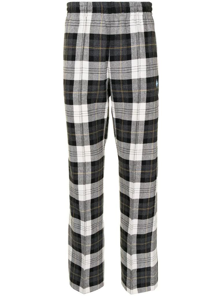 checked loose fit trousers