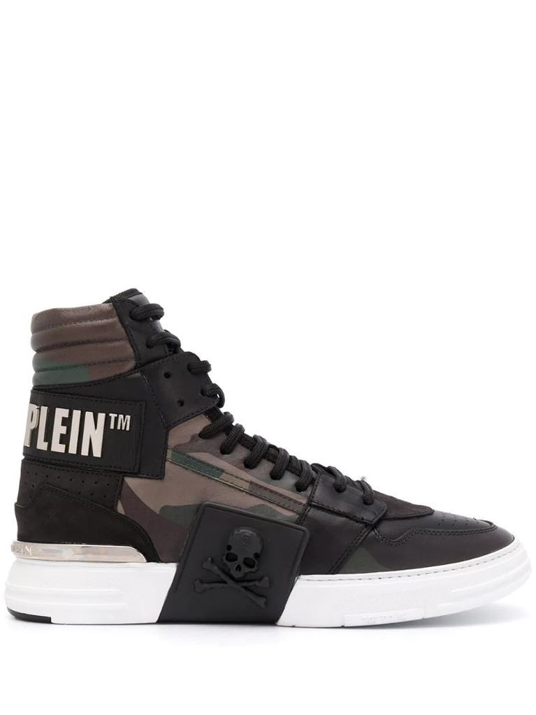 Camouflage High-Top Sneakers