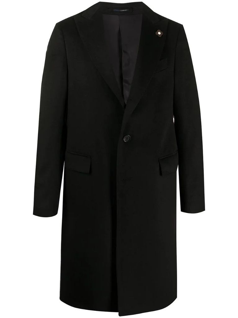 single breasted cashmere-blend coat