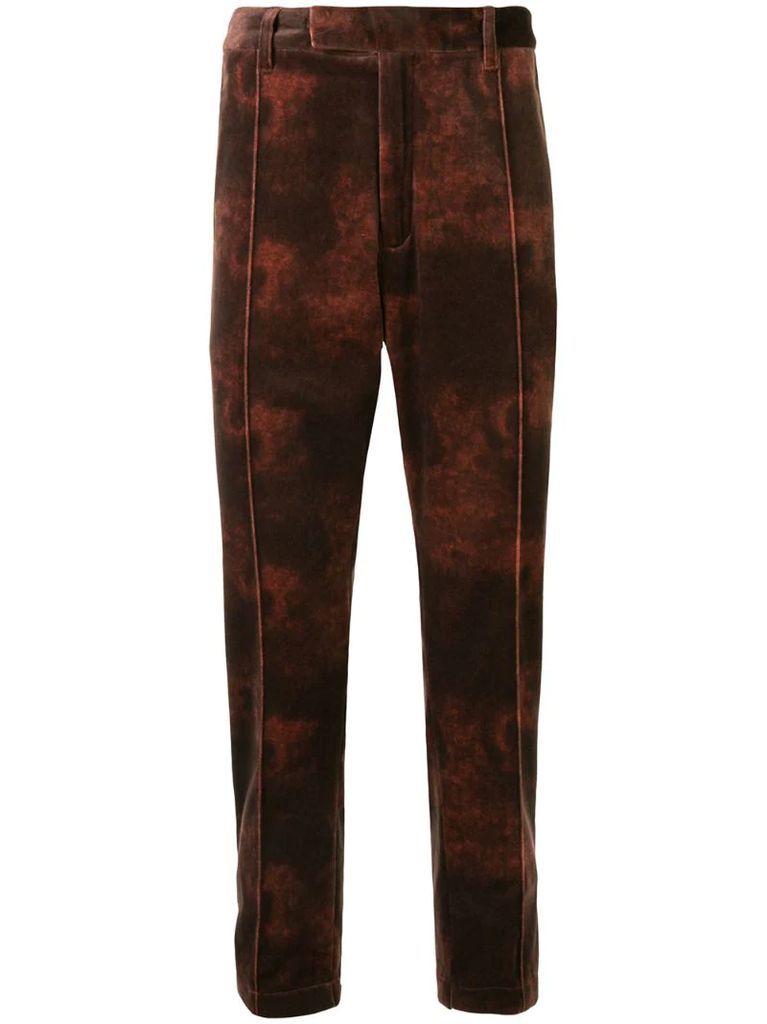 bleached velvet trousers