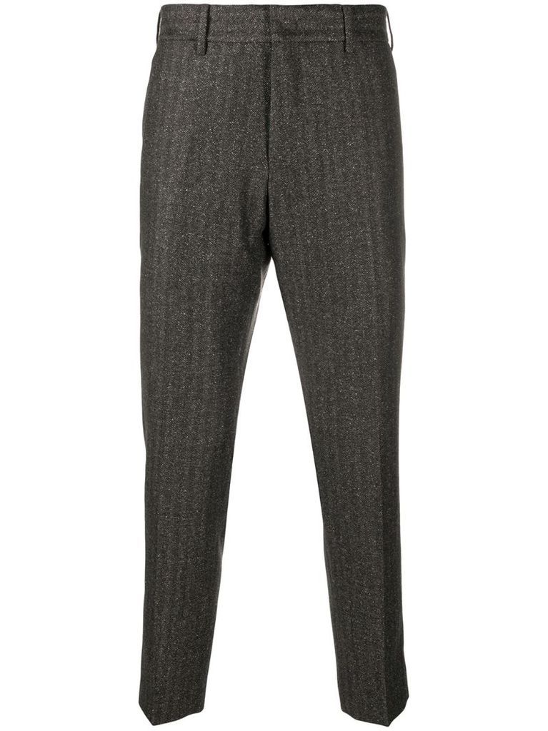 woven chevron tailored trousers