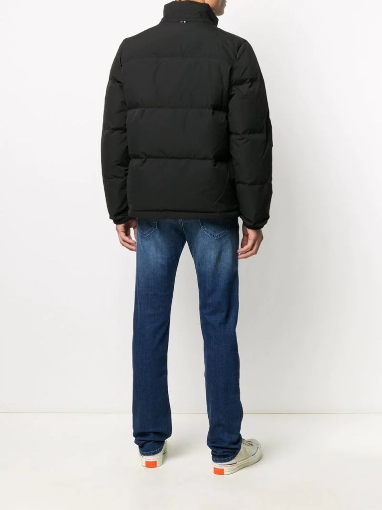 contrast-lining puffer jacket