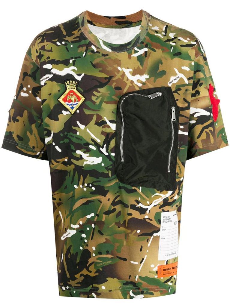 chest-pocket camouflage T-shirt