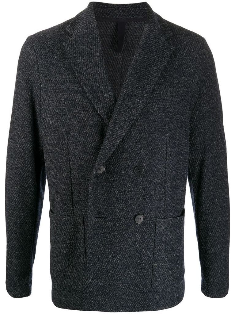 woven double-breasted blazer